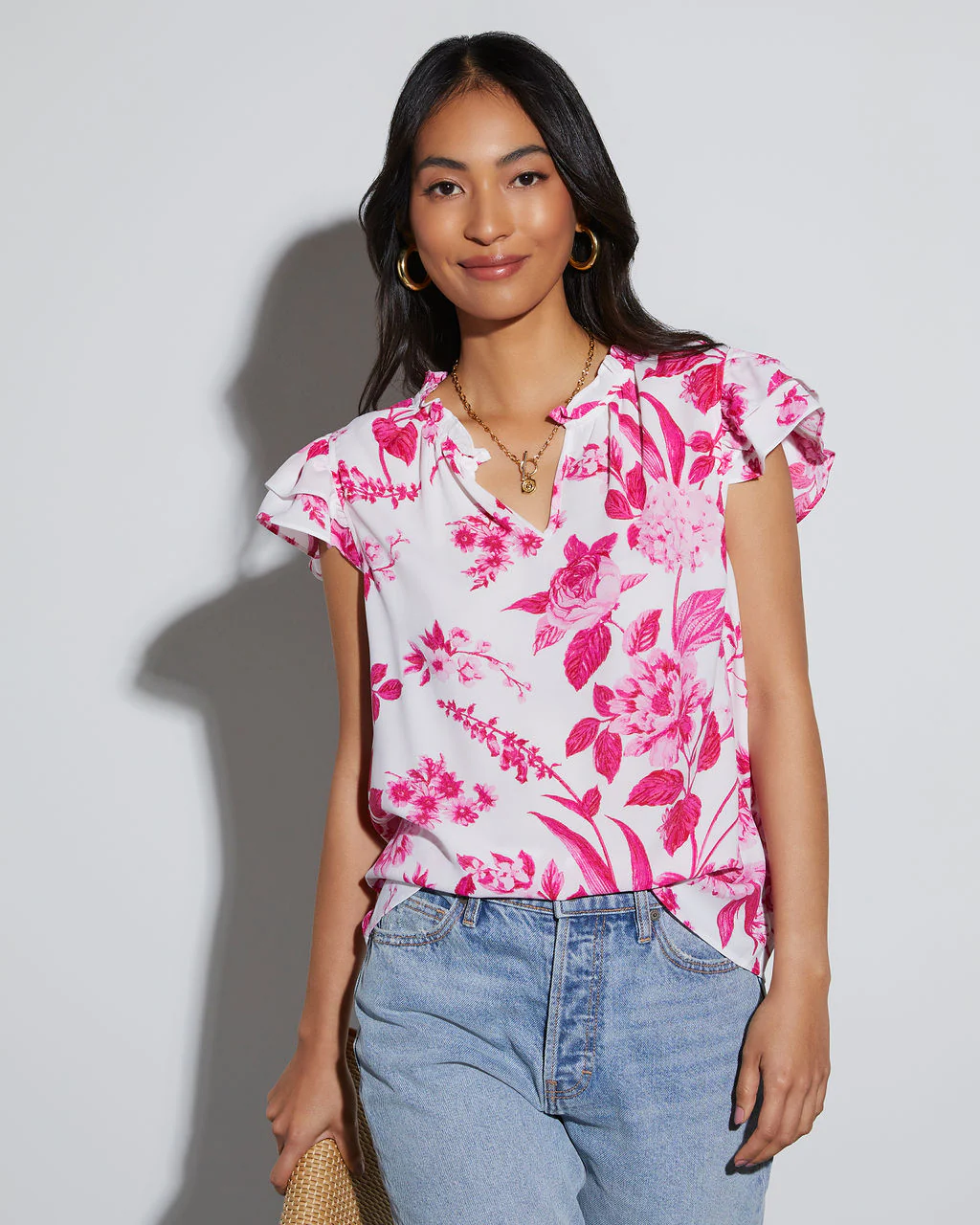Audrey Floral Short Sleeve Blouse