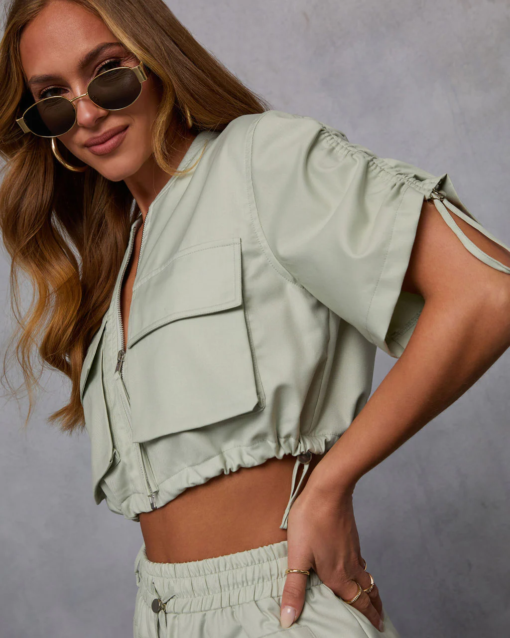 Minimal Muse Cargo Pull Cord Jacket