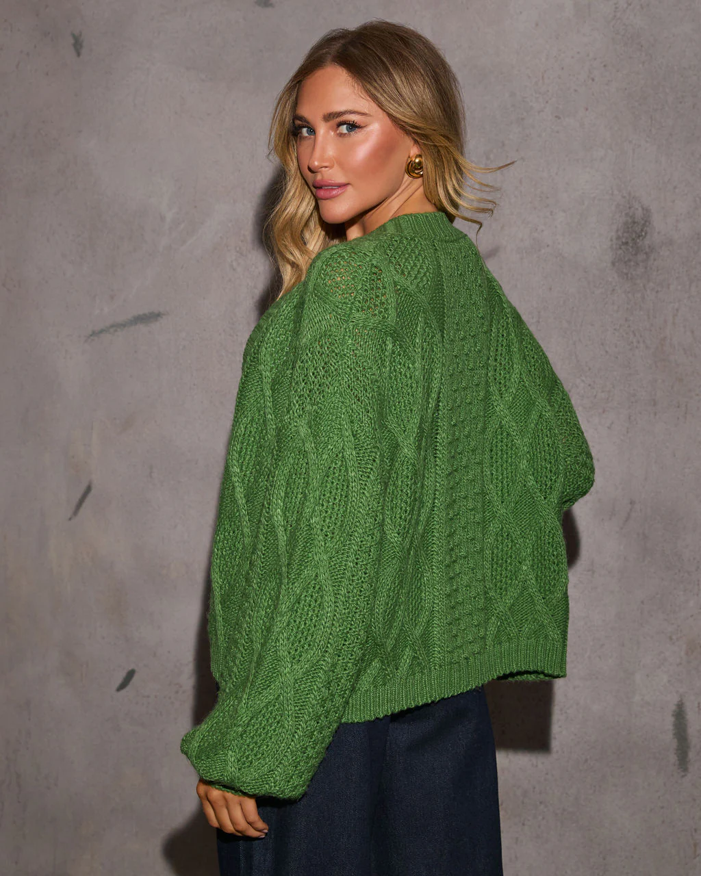 Emmy Cable Knit Open Front Cardigan