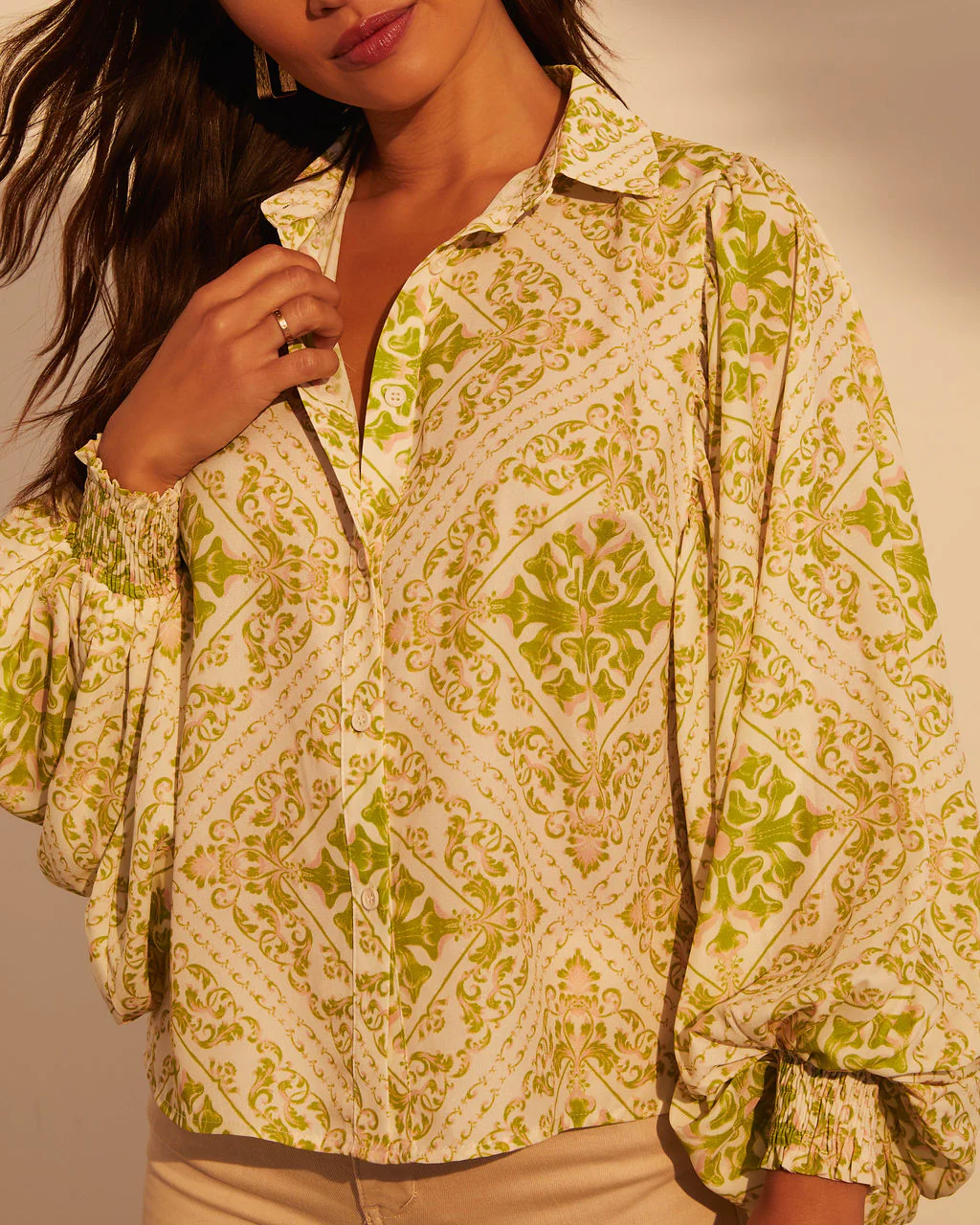 Raegan Button Down Long Sleeve Top