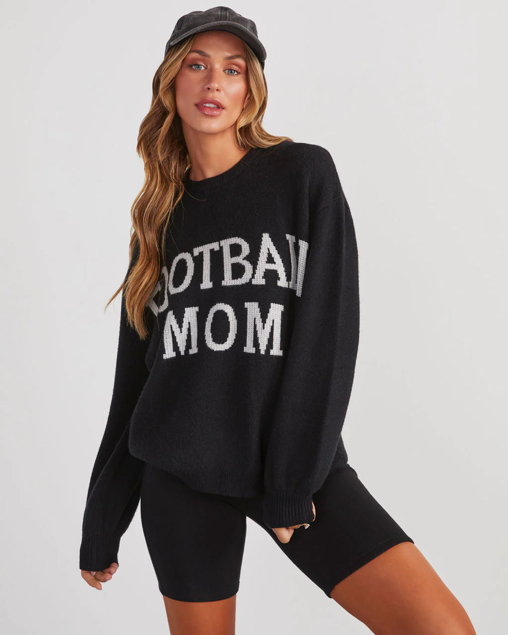 Football Mom Knit Pullover Sweater