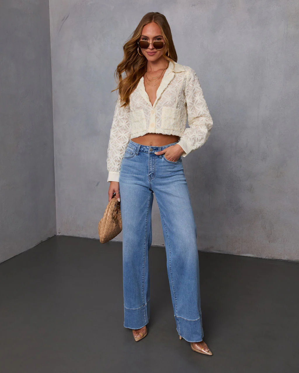 Rosalena Embroidered Floral Cropped Jacket