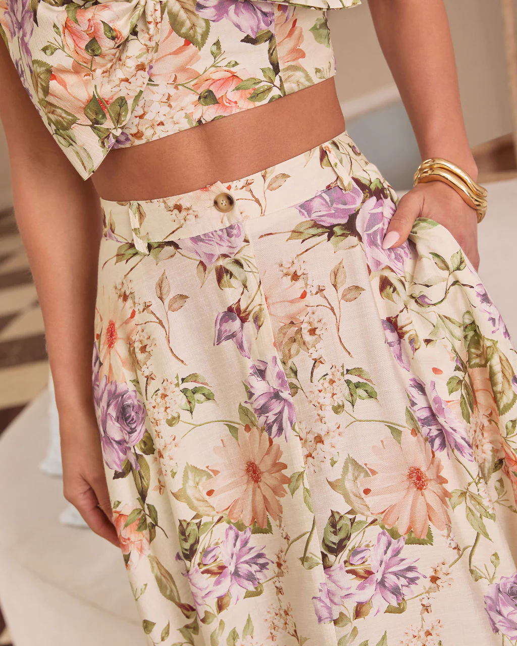 First Bloom Floral Midi Skirt