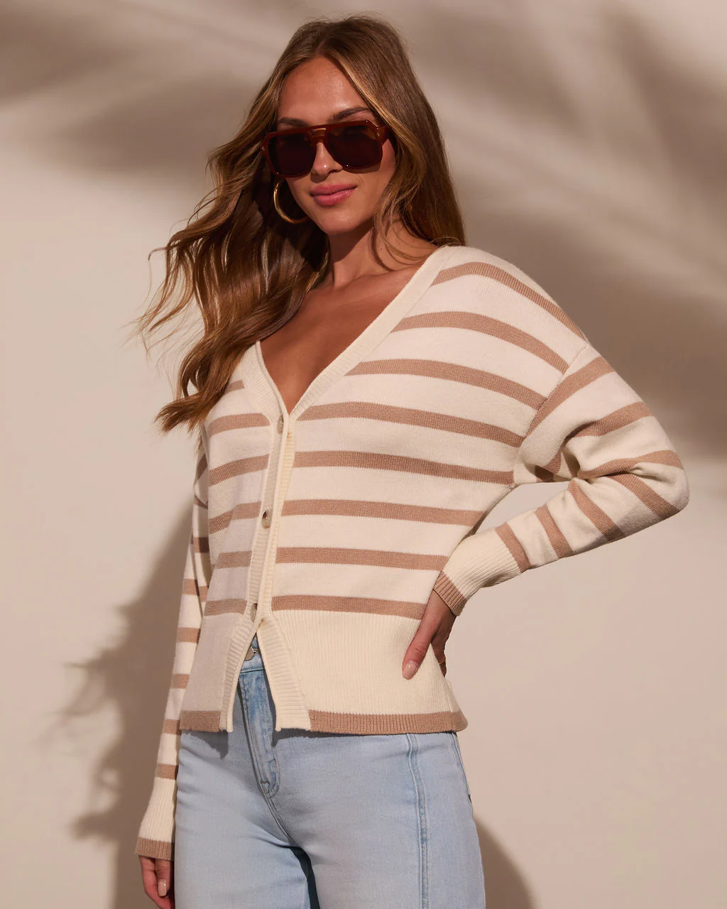 Thinking of You Contrast Striped Cardigan