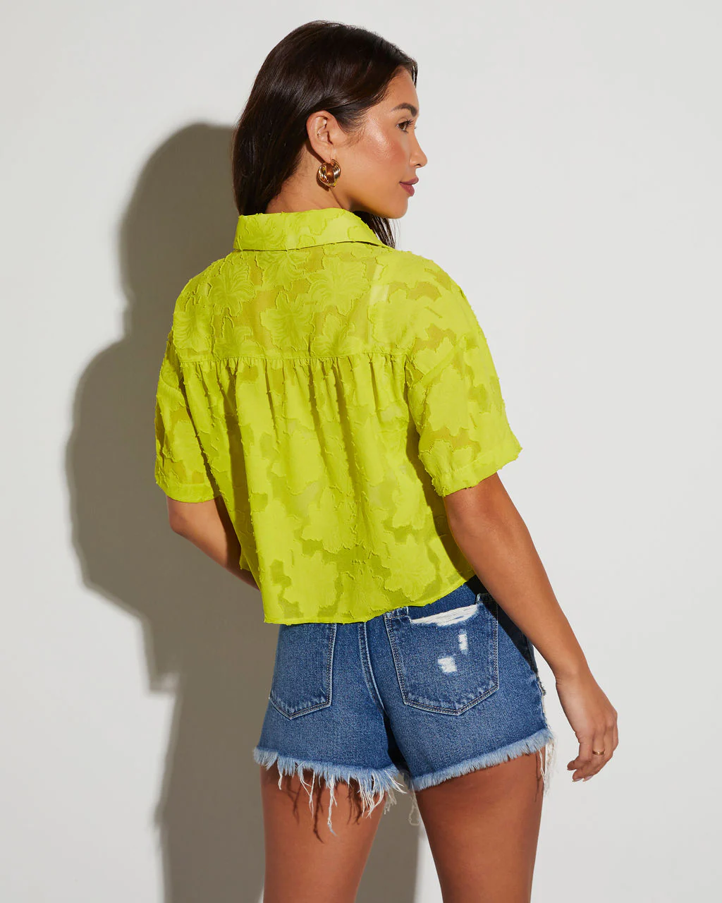 Jayla Cropped Short Sleeve Button Down