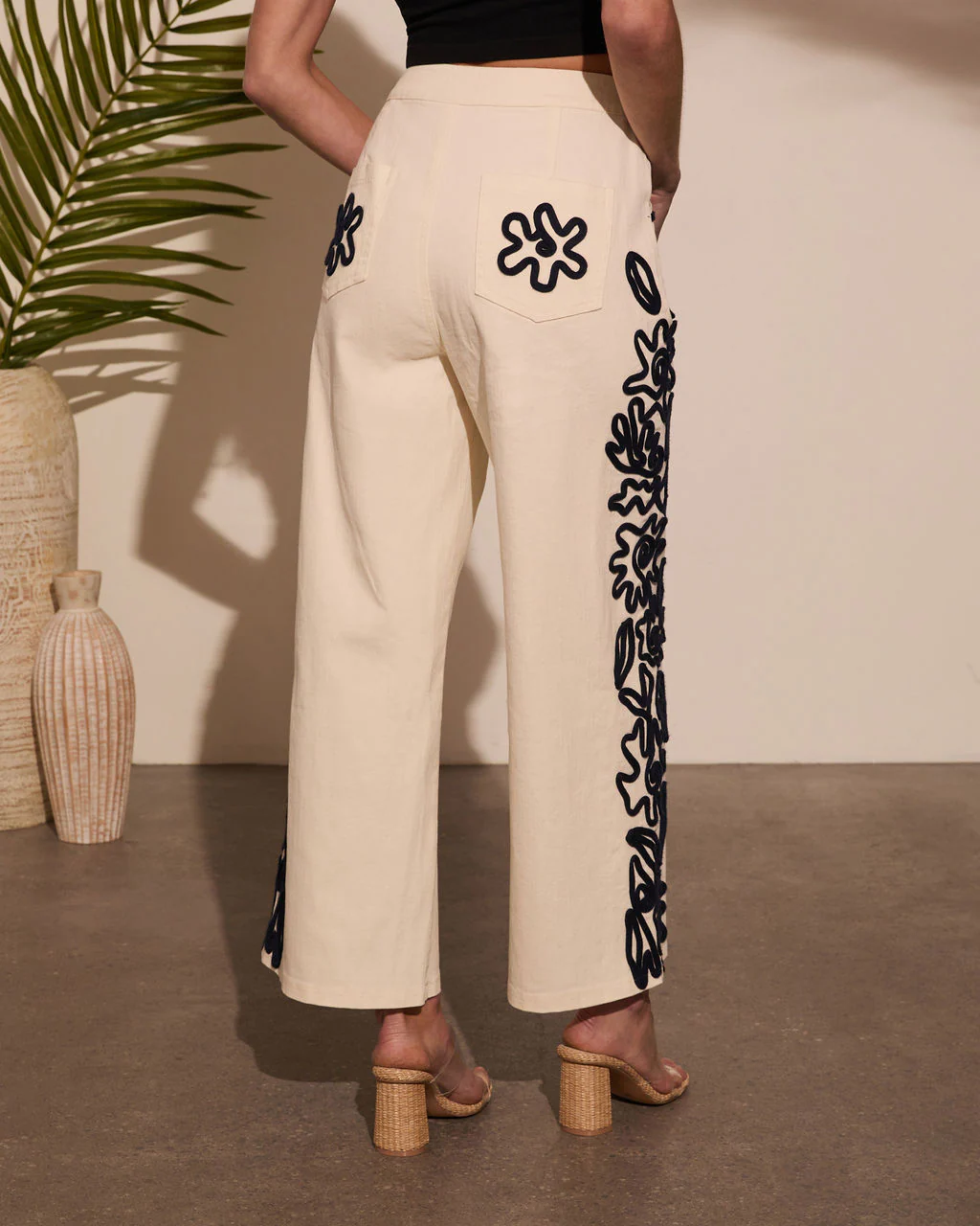 Emmerson Embroidery Wide Leg Denim