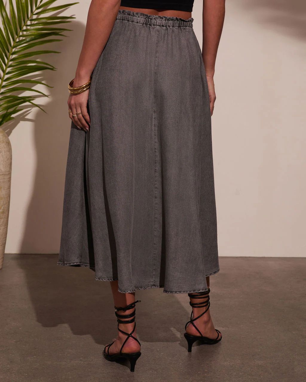 Willow Wander Waist Tie Midi Skirt