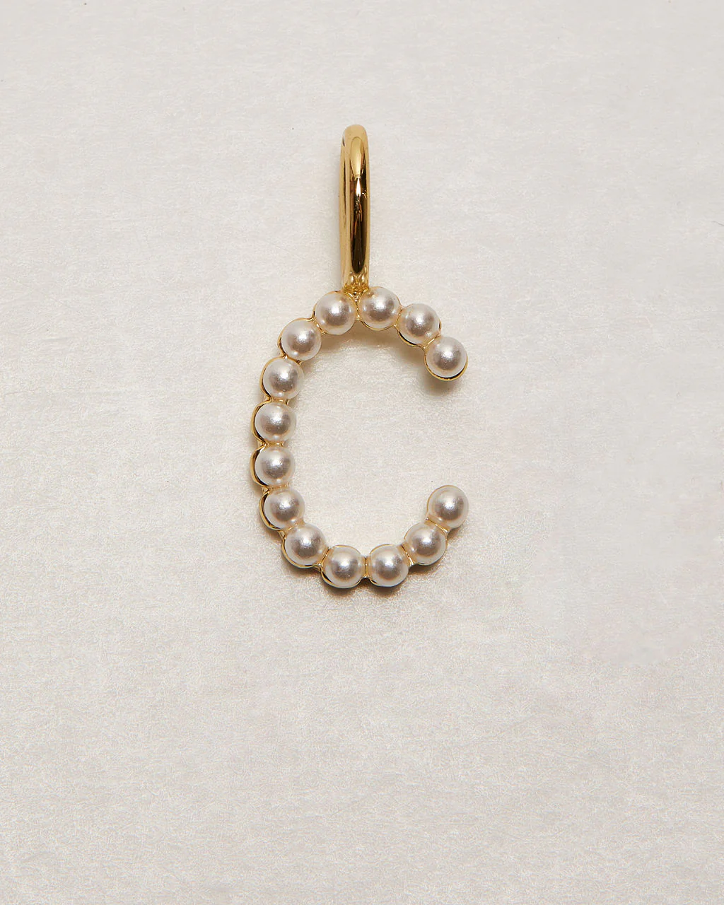 Pearl Letter 14k Plated Charm