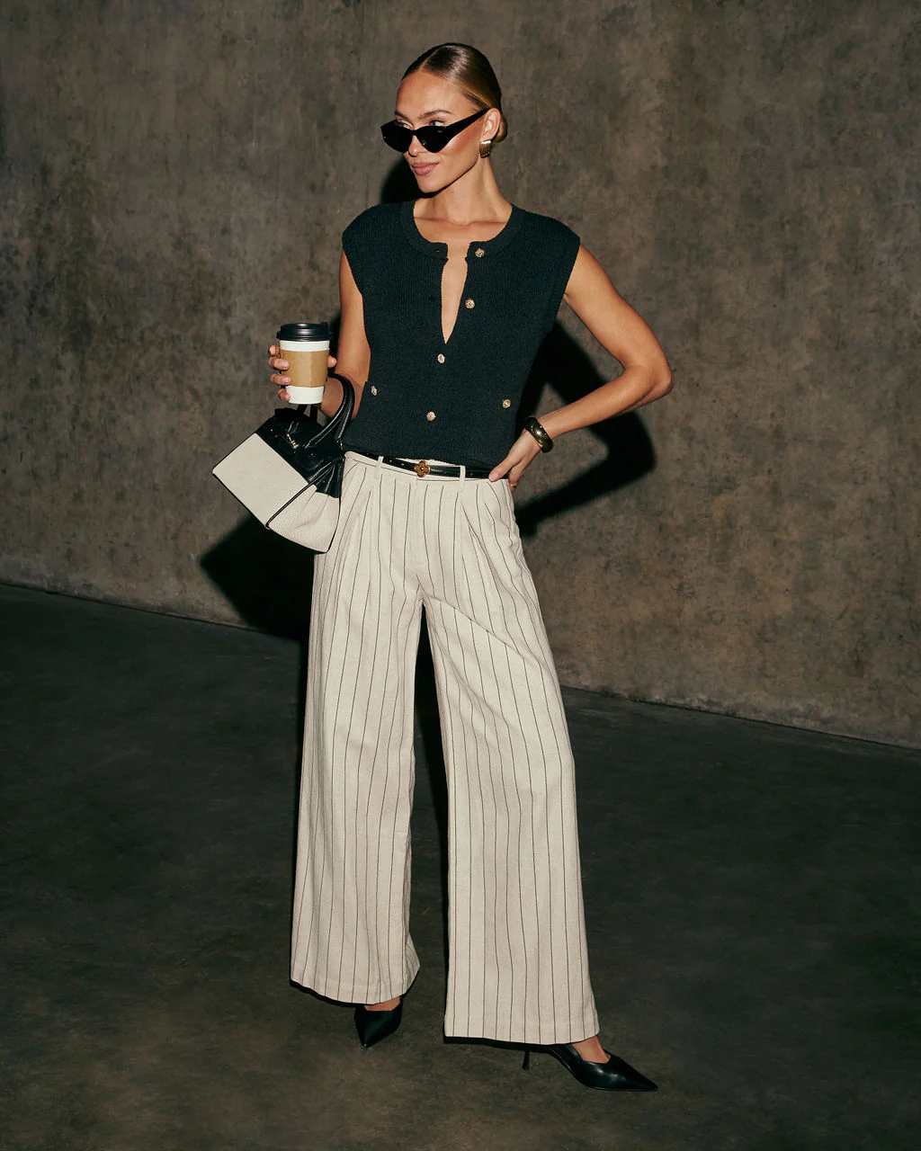Verra Wide Leg Striped Pants
