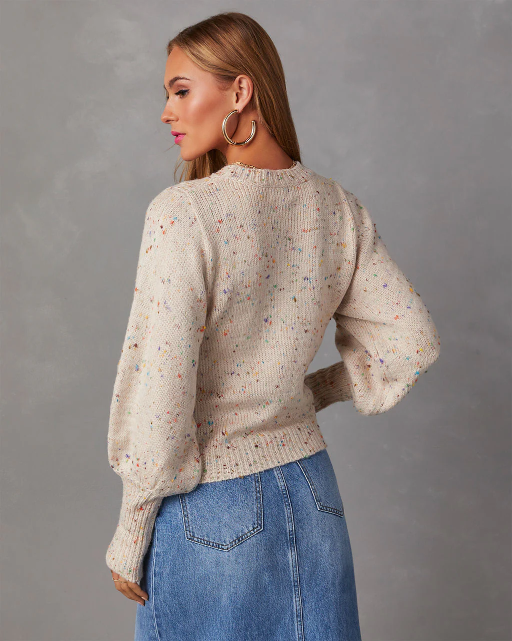 Emmie Crewneck Speckled Sweater