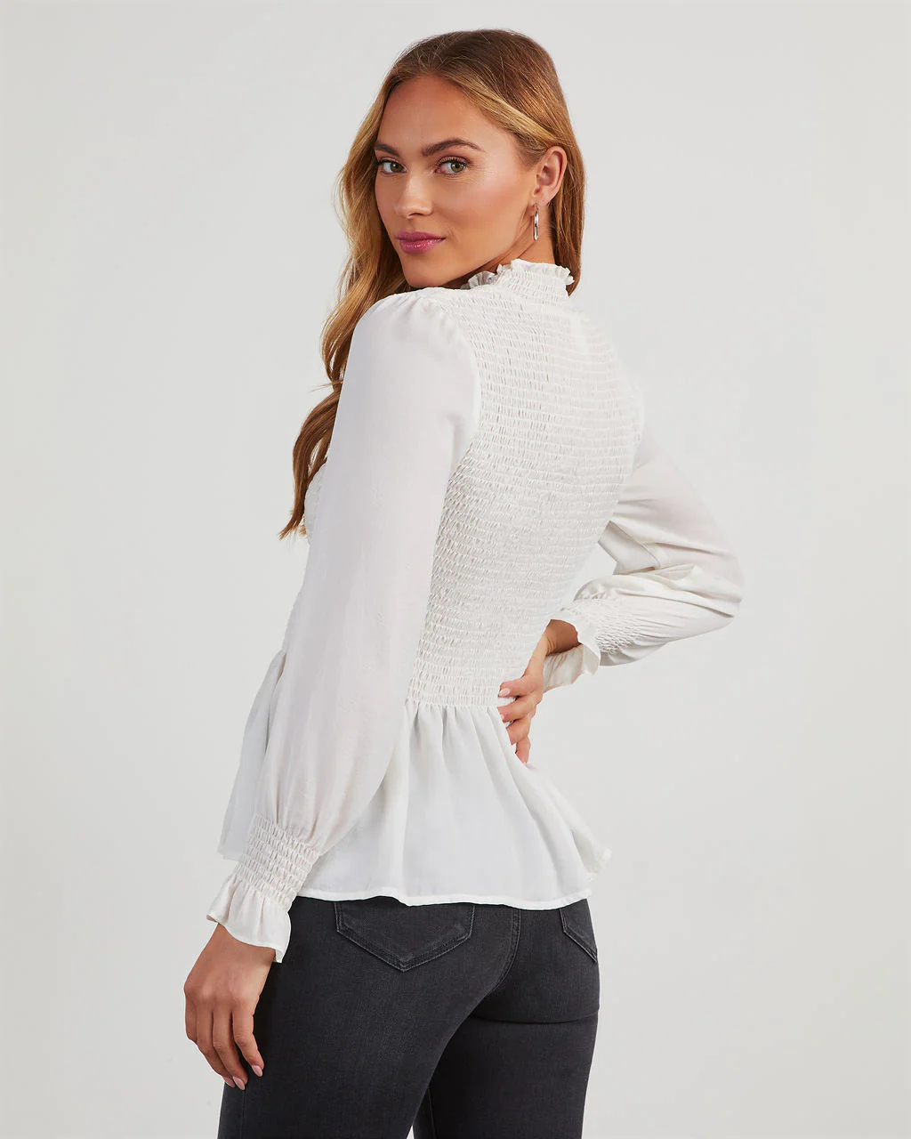 Down To Business Smocked Blouse