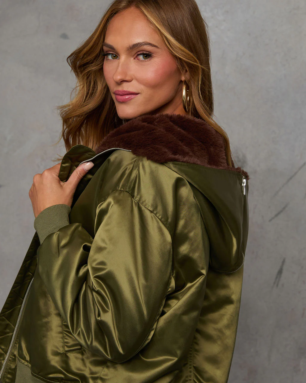 Tellie Faux Fur Hood Jacket