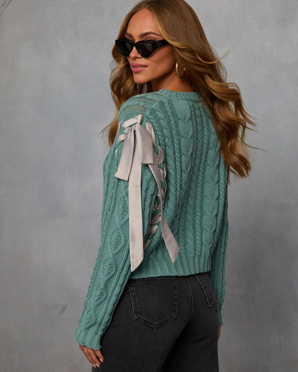 Maleena Braided Ribbon Sweater