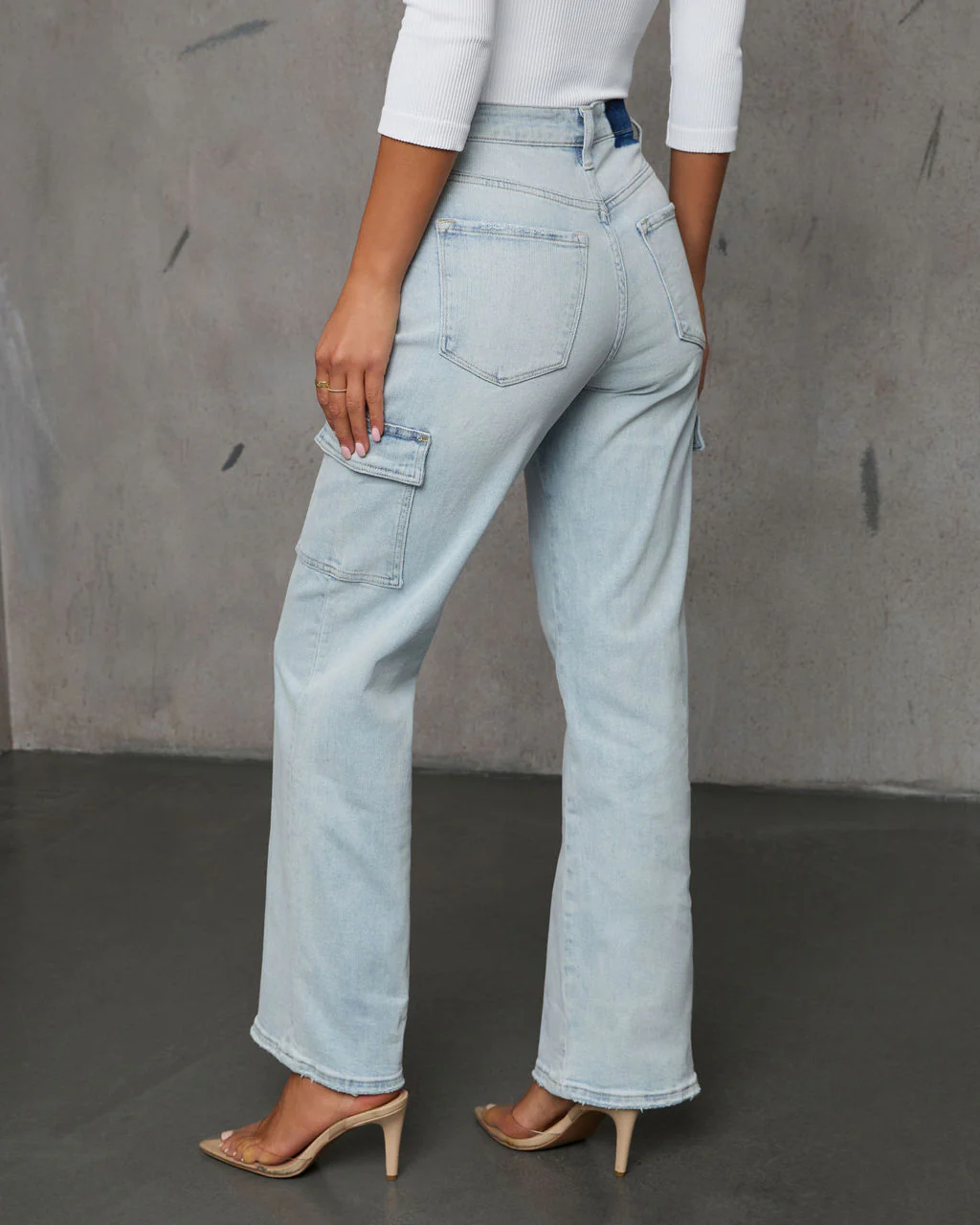 Derossi 90S High Rise Cargo Jeans