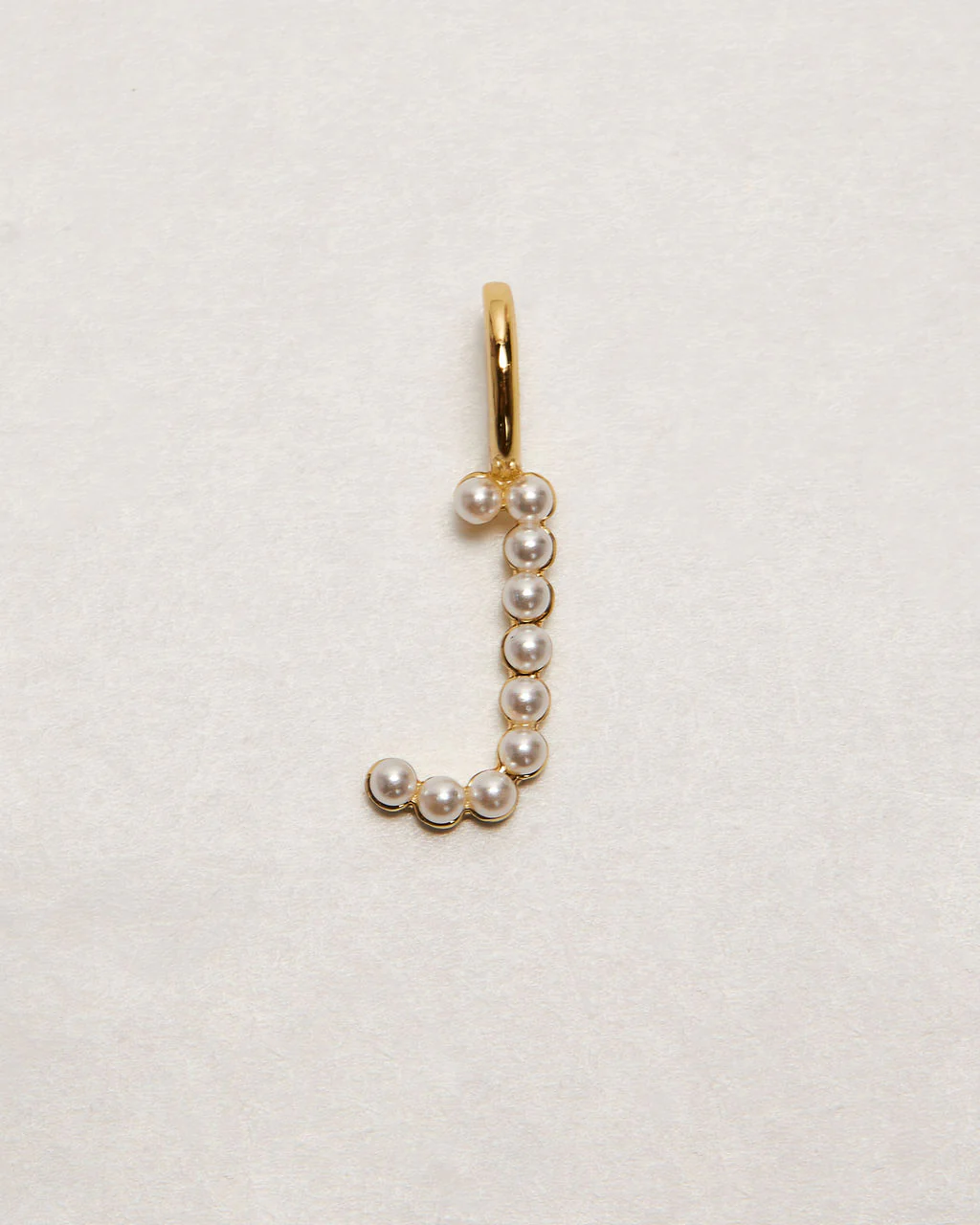 Pearl Letter 14k Plated Charm