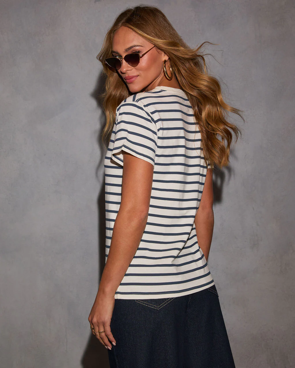 French Kiss Striped Graphic Tee