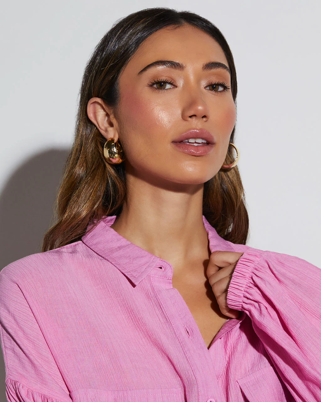 Romy Wide Hammered Hoop Earrings