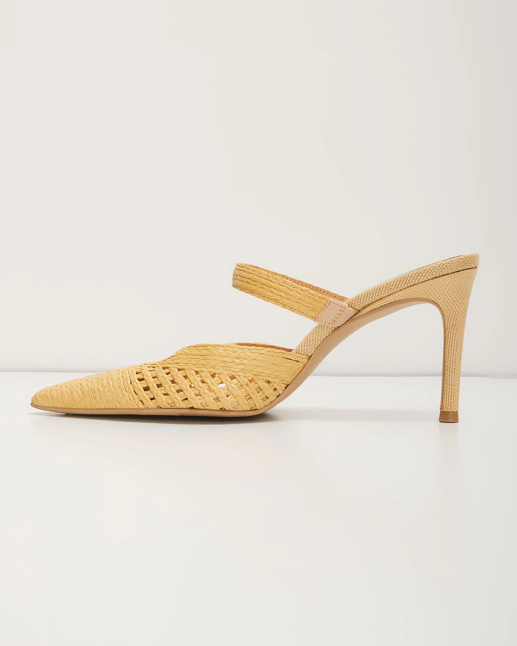 Kaline Raffia Pointed Toe Mules