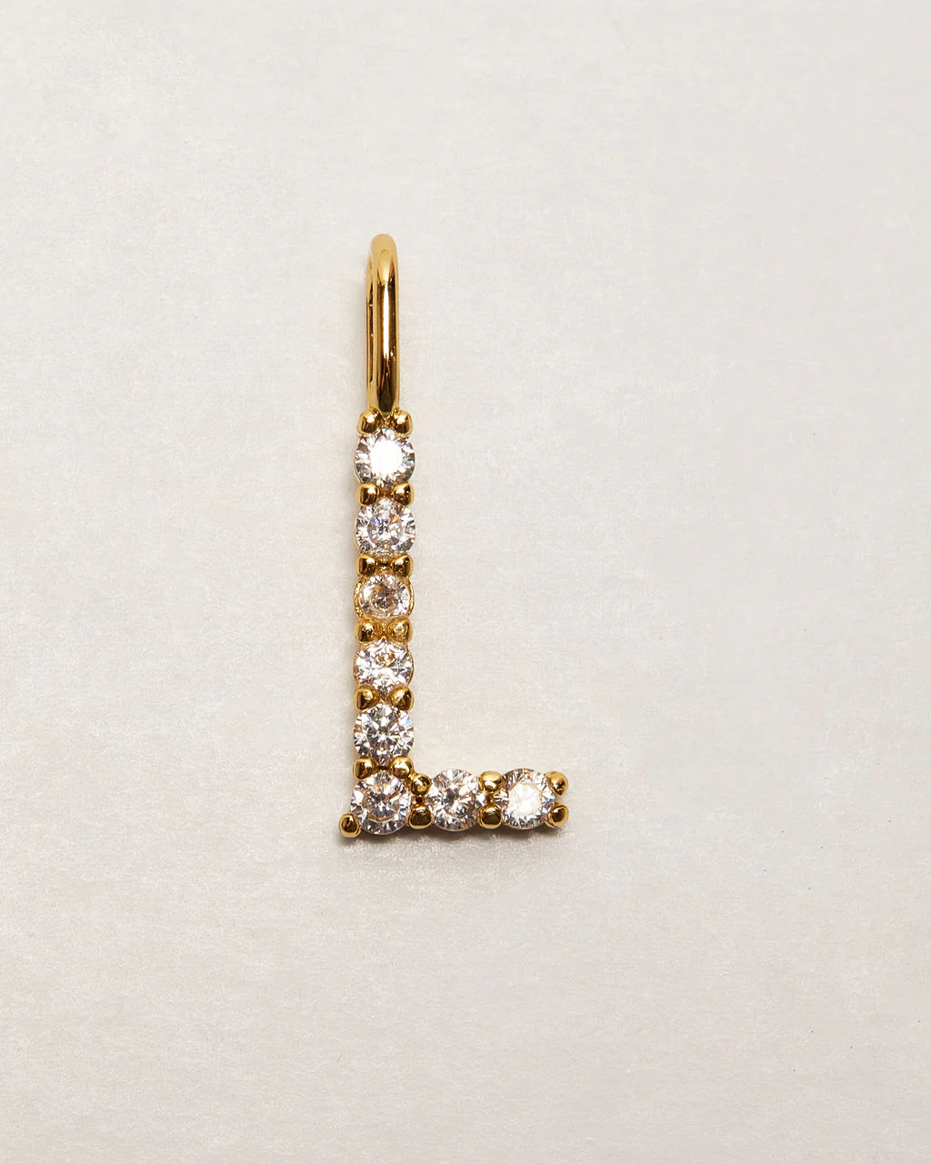 Initial Letter 14k Plated Rhinestone Charm