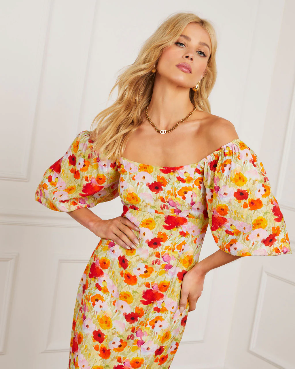 Theadora Floral Midi Dress