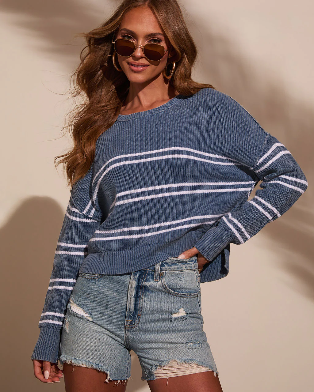 Galia Striped Knit Sweater