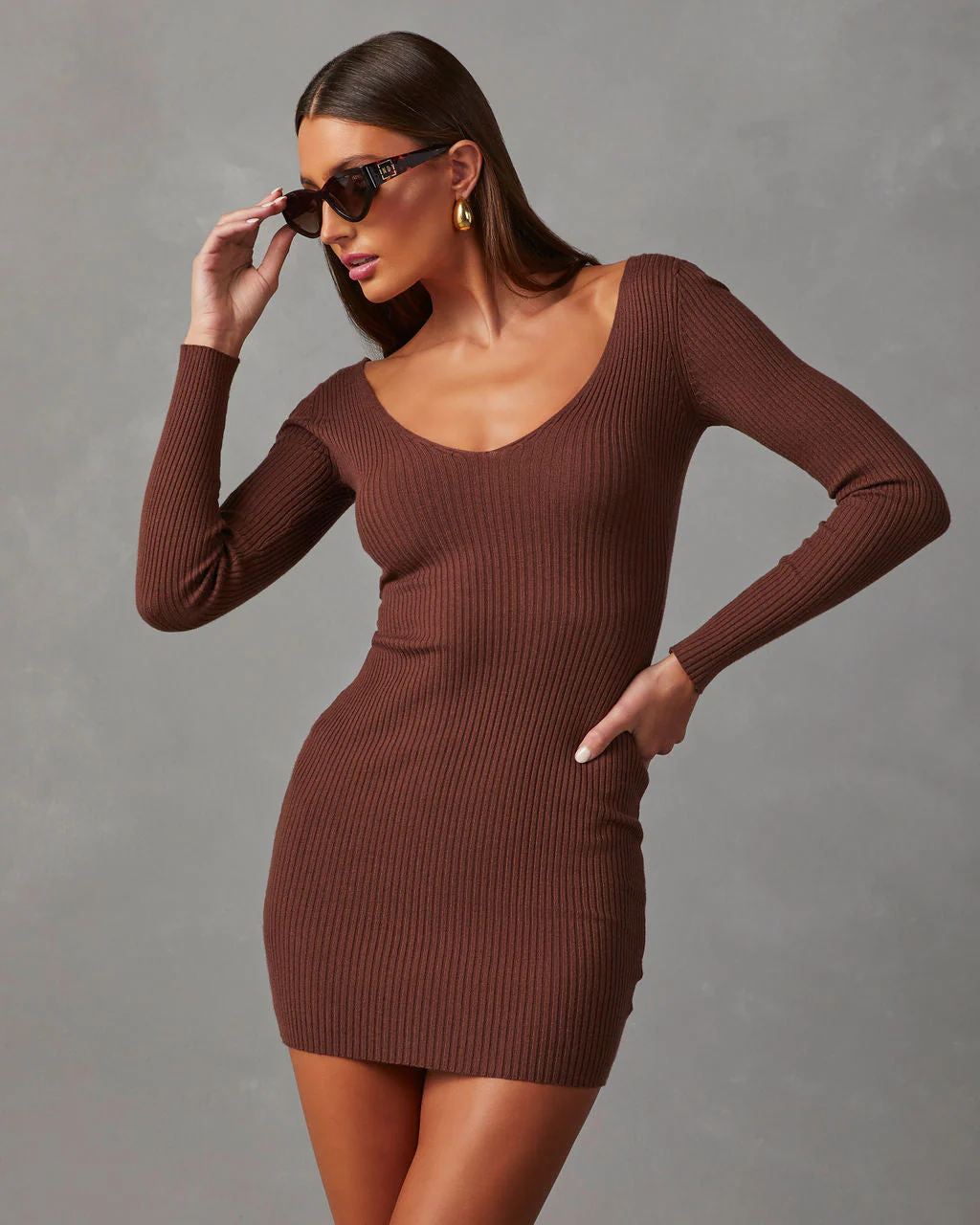 Vickie Bodycon Mini Sweater Dress
