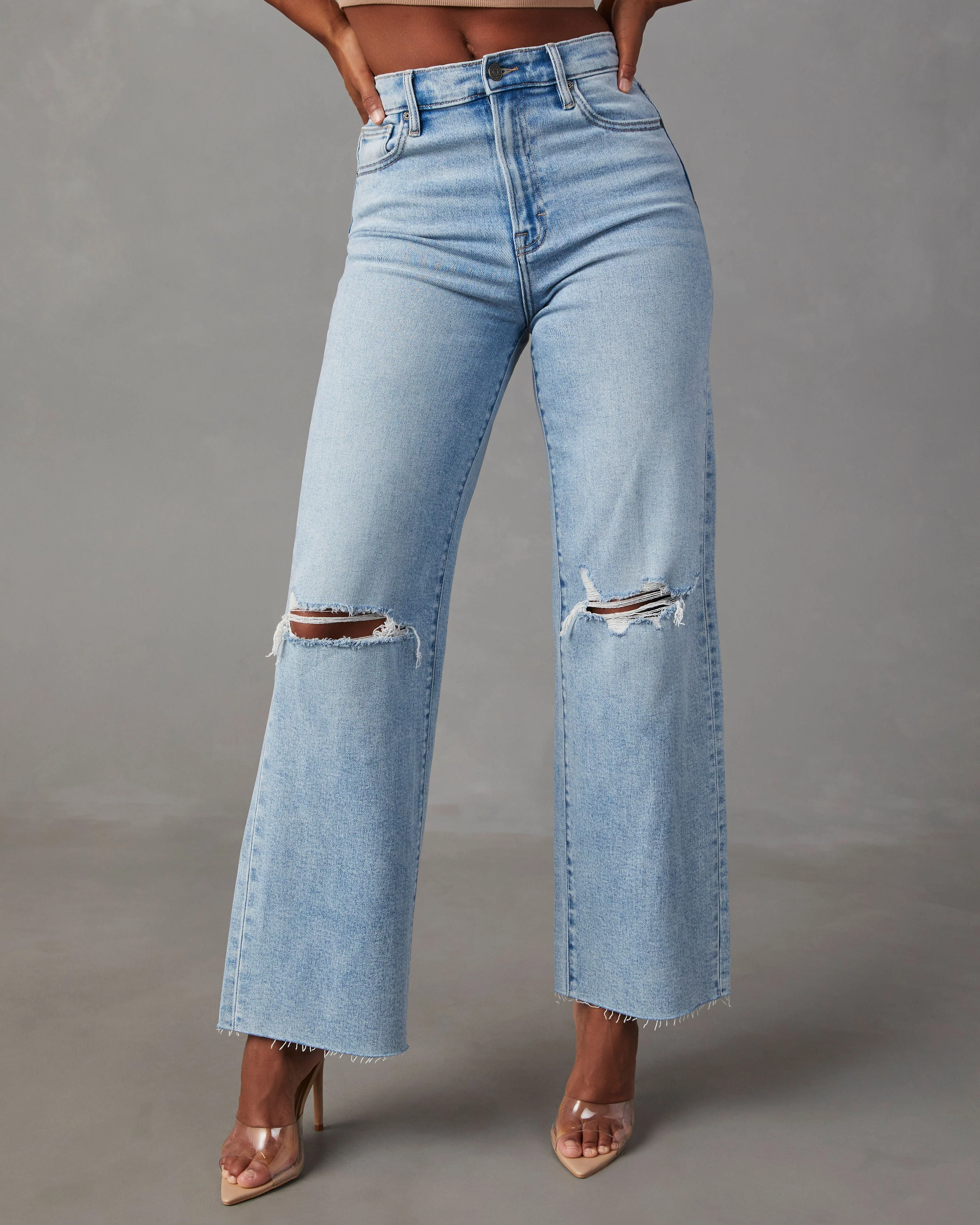 Alec High Rise Distressed Dad Jeans