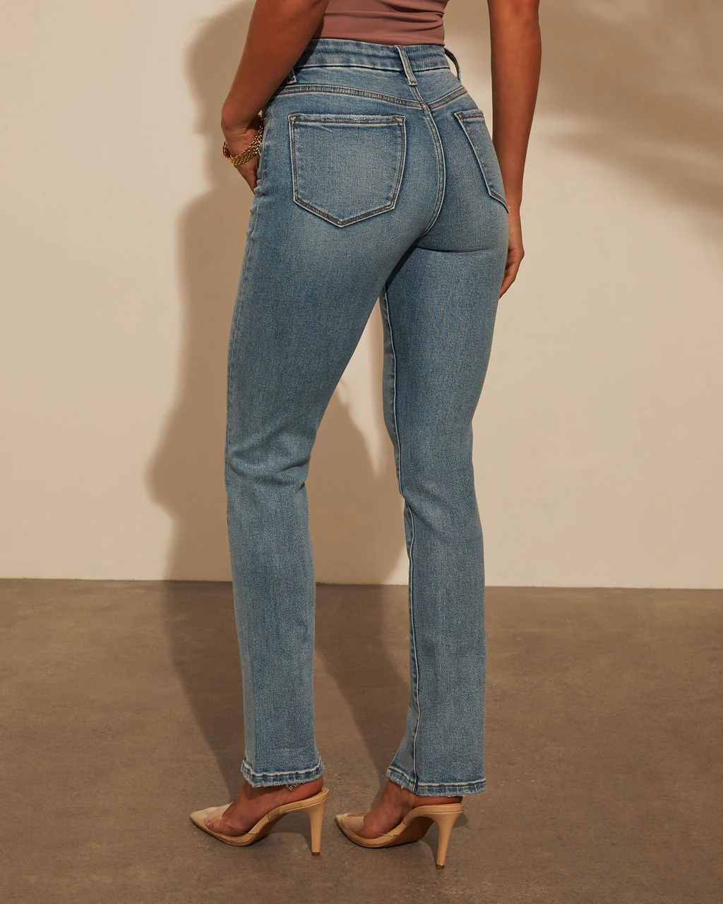 Jennings Split Hem Straight Jeans