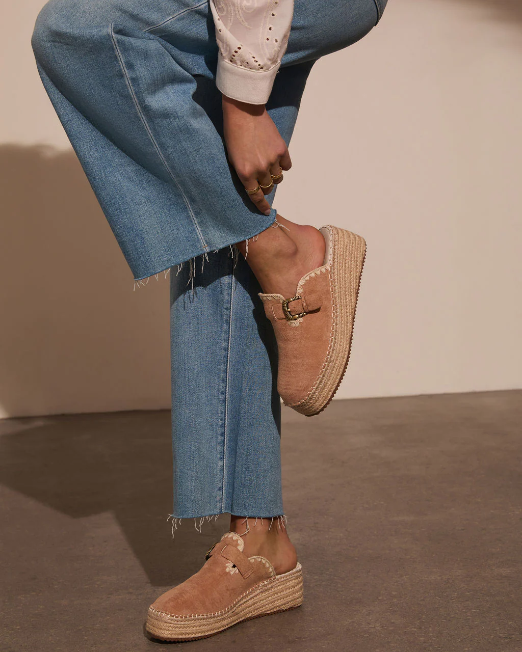 Esme Suede Platform Mule