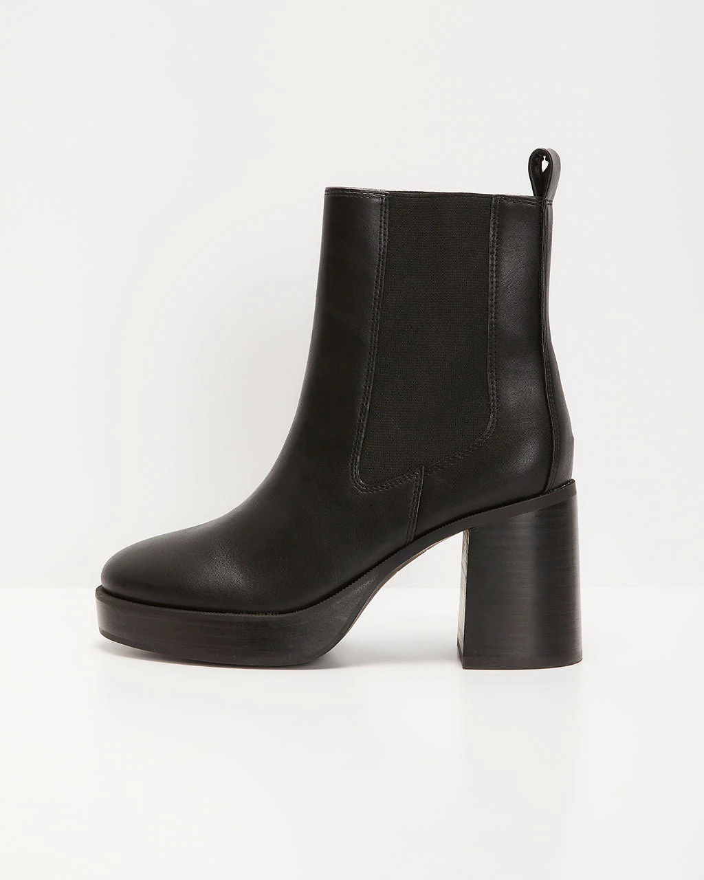Teo Faux Leather Platform Heeled Boots