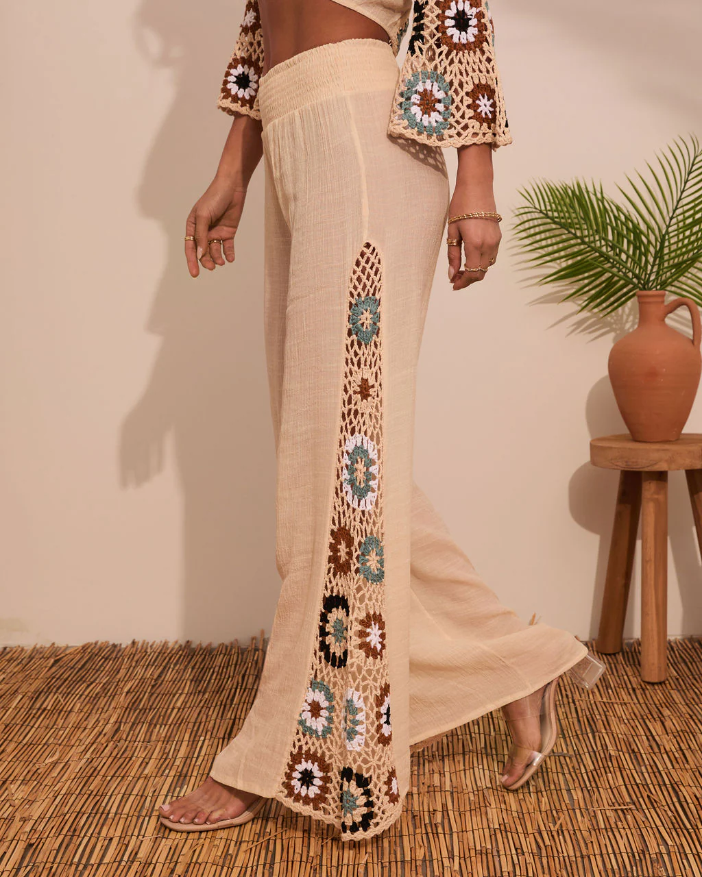 Josia Crochet Side Panel Pants
