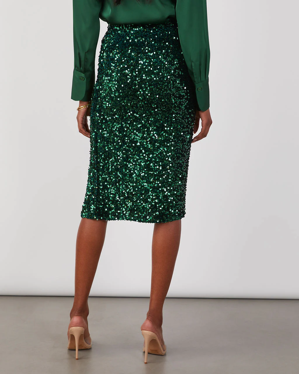 Macie Sequin Midi Skirt