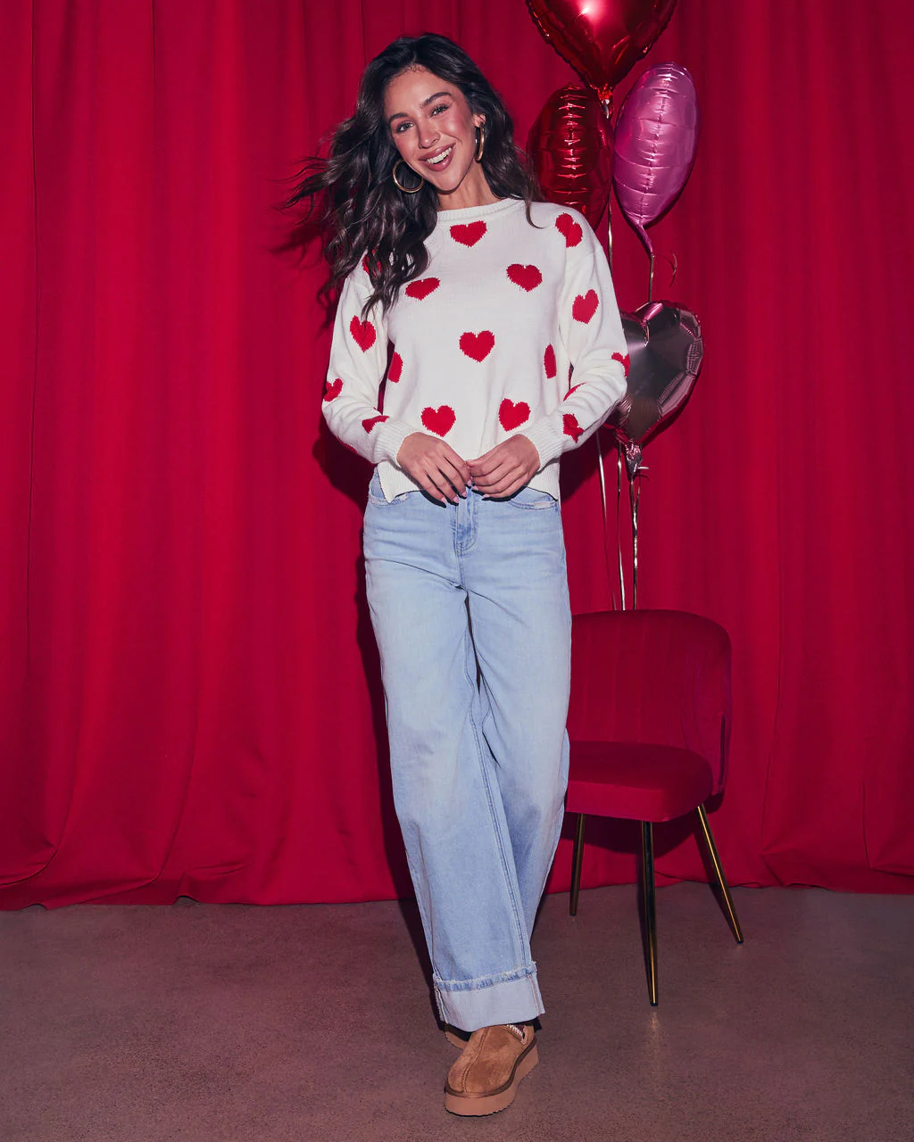 Lover's Lane Graphic Heart Sweater