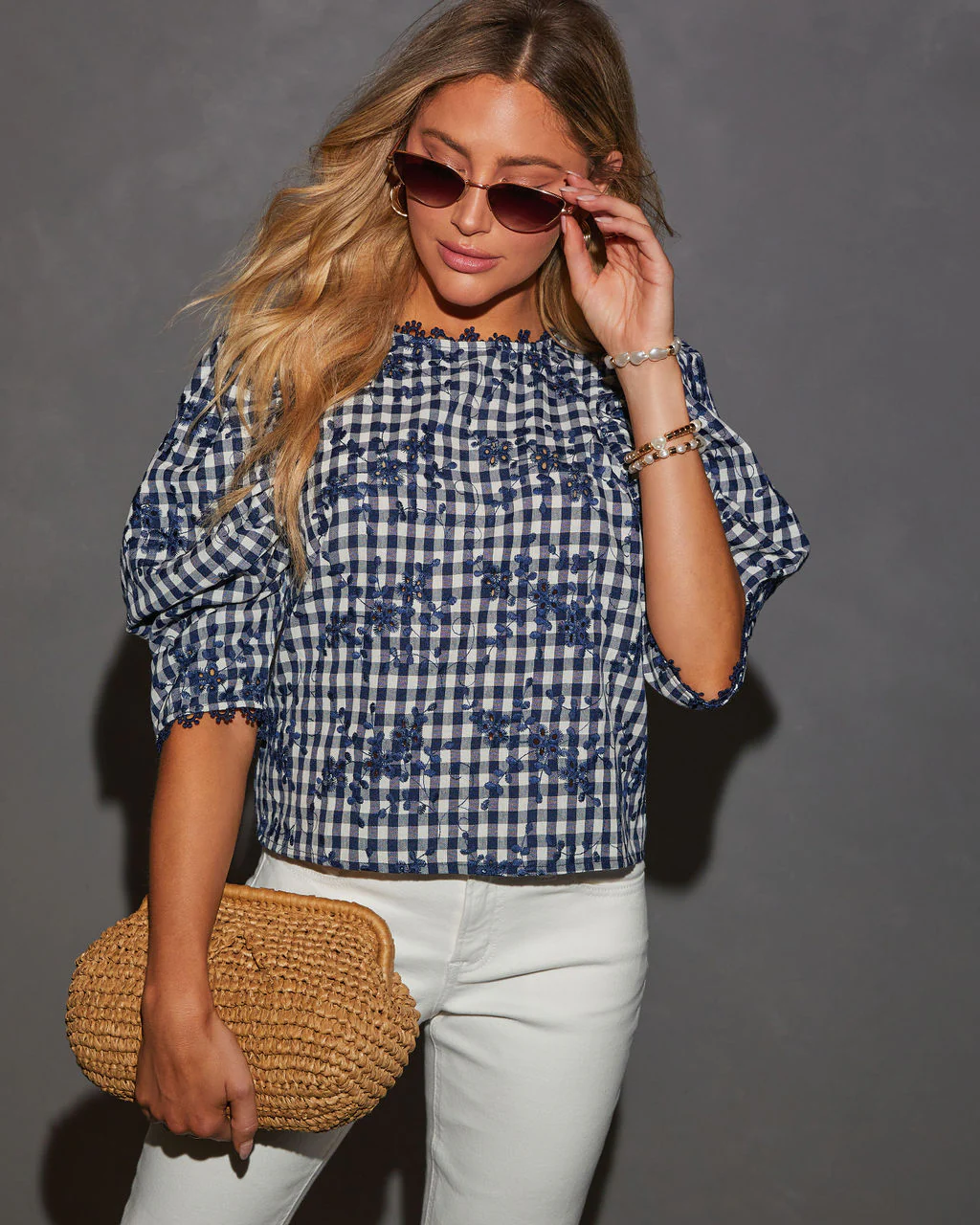 Penelope Gingham Puff Sleeve Top