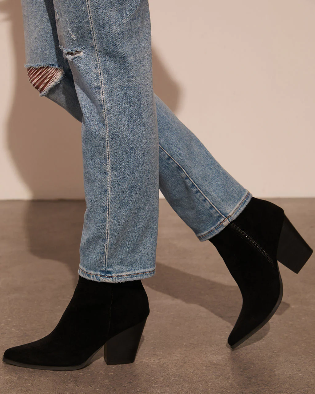 Rowyn Faux Suede Heeled Bootie