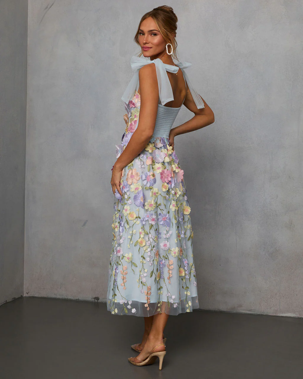 Falling Petals Floral Midi Dress