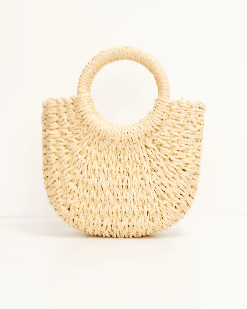 Valencia Small Rounded Straw Tote