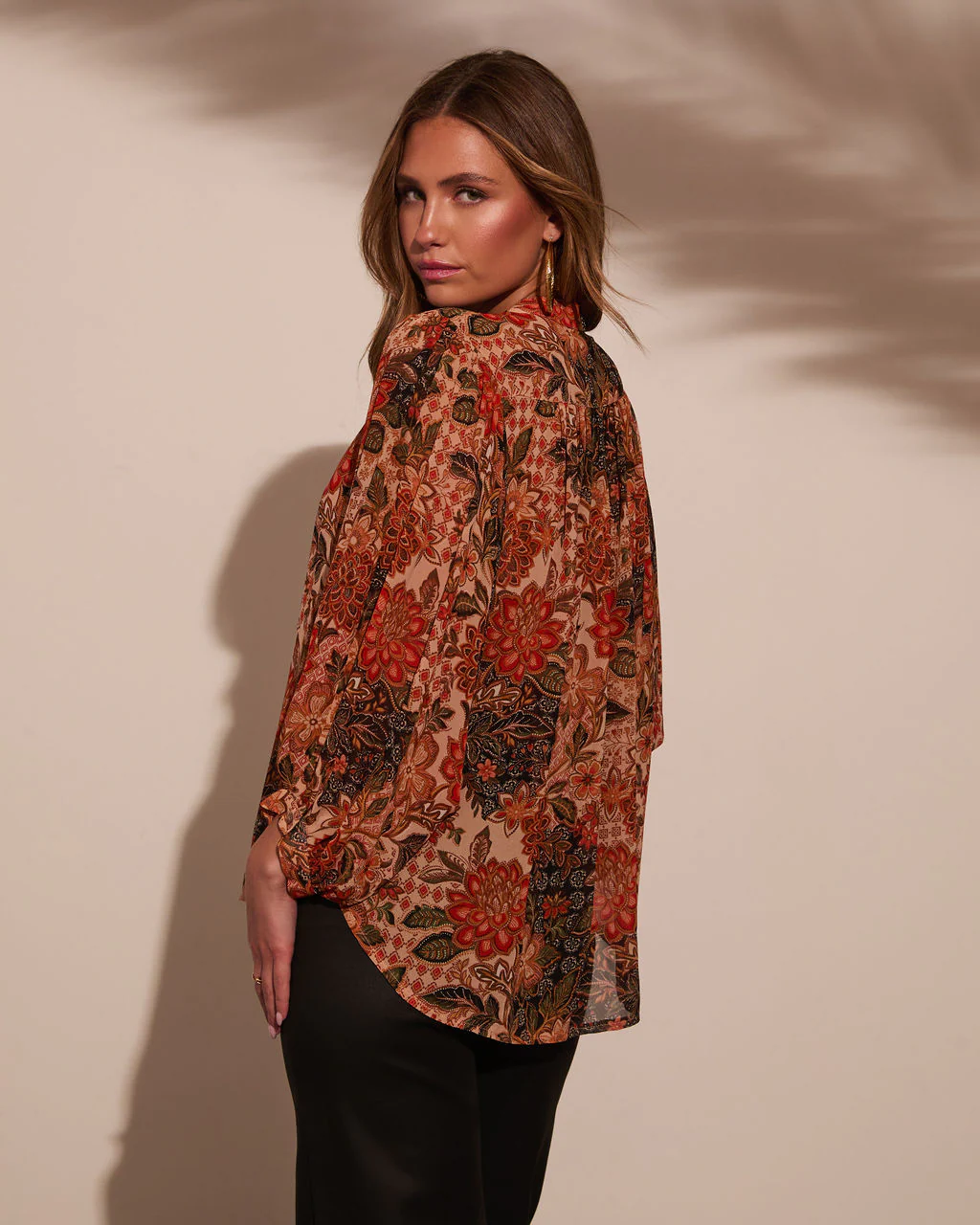 Italiano Paisley Button Down Blouse