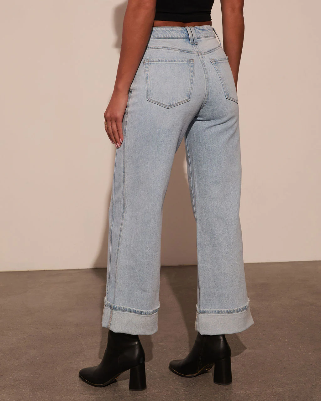 Stevenson Mid Rise Wide Leg Cropped Denim