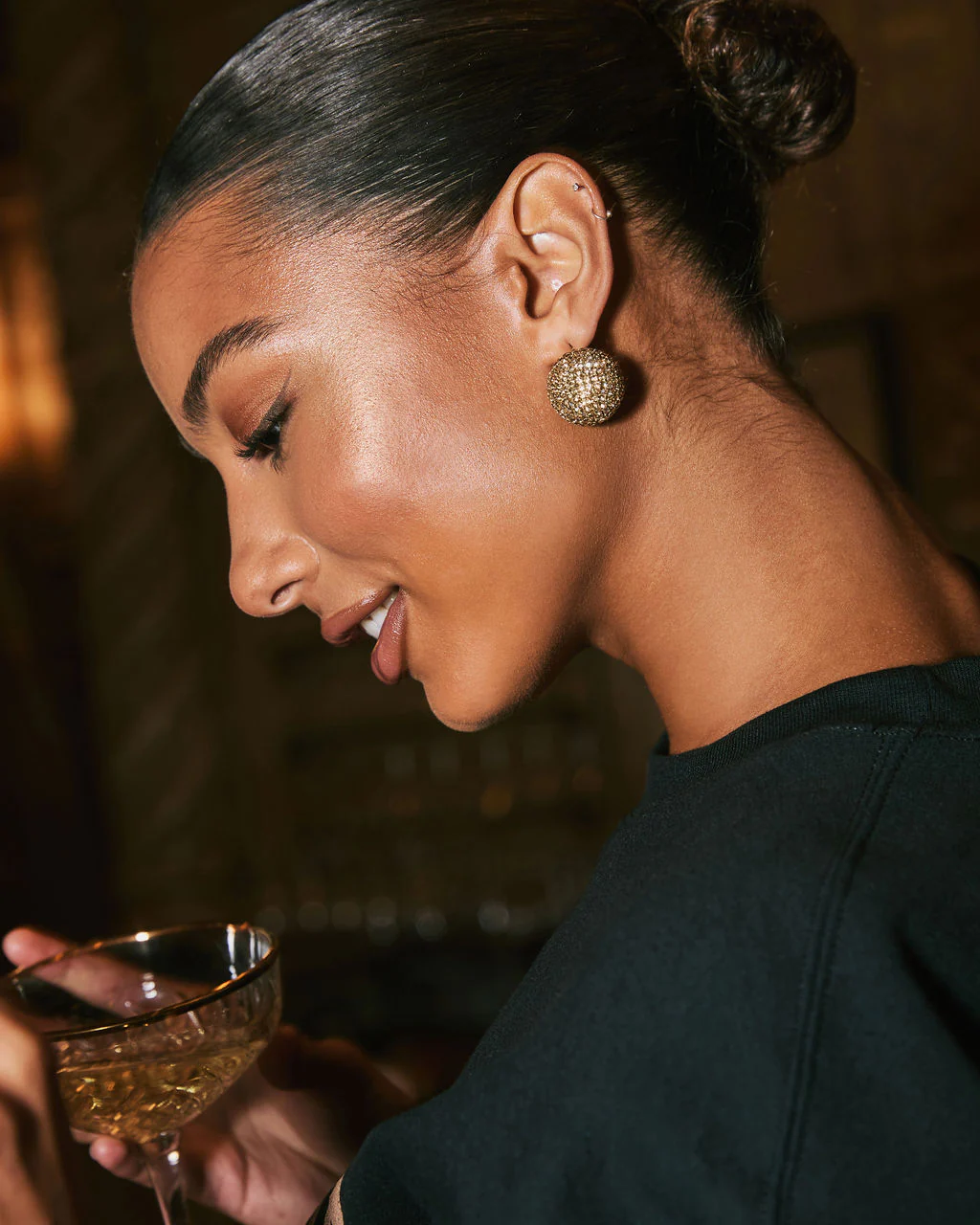 Party Lights Rhinestone Bauble Stud Earrings