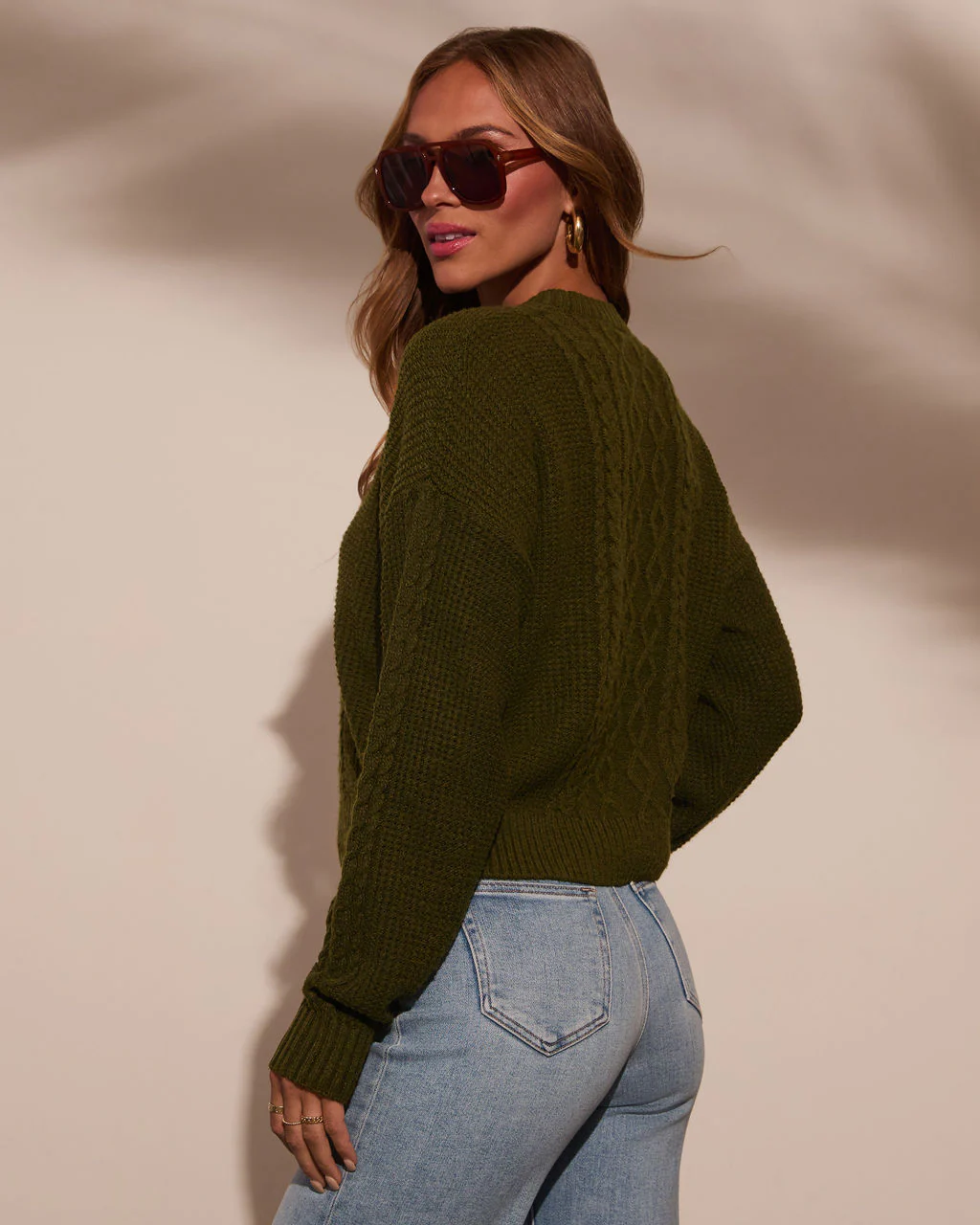 Messina Cable Knit Crewneck Sweater