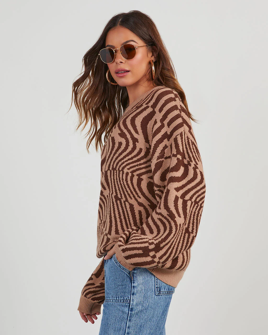 Dizzy Abstract Jacquard Knit Sweater