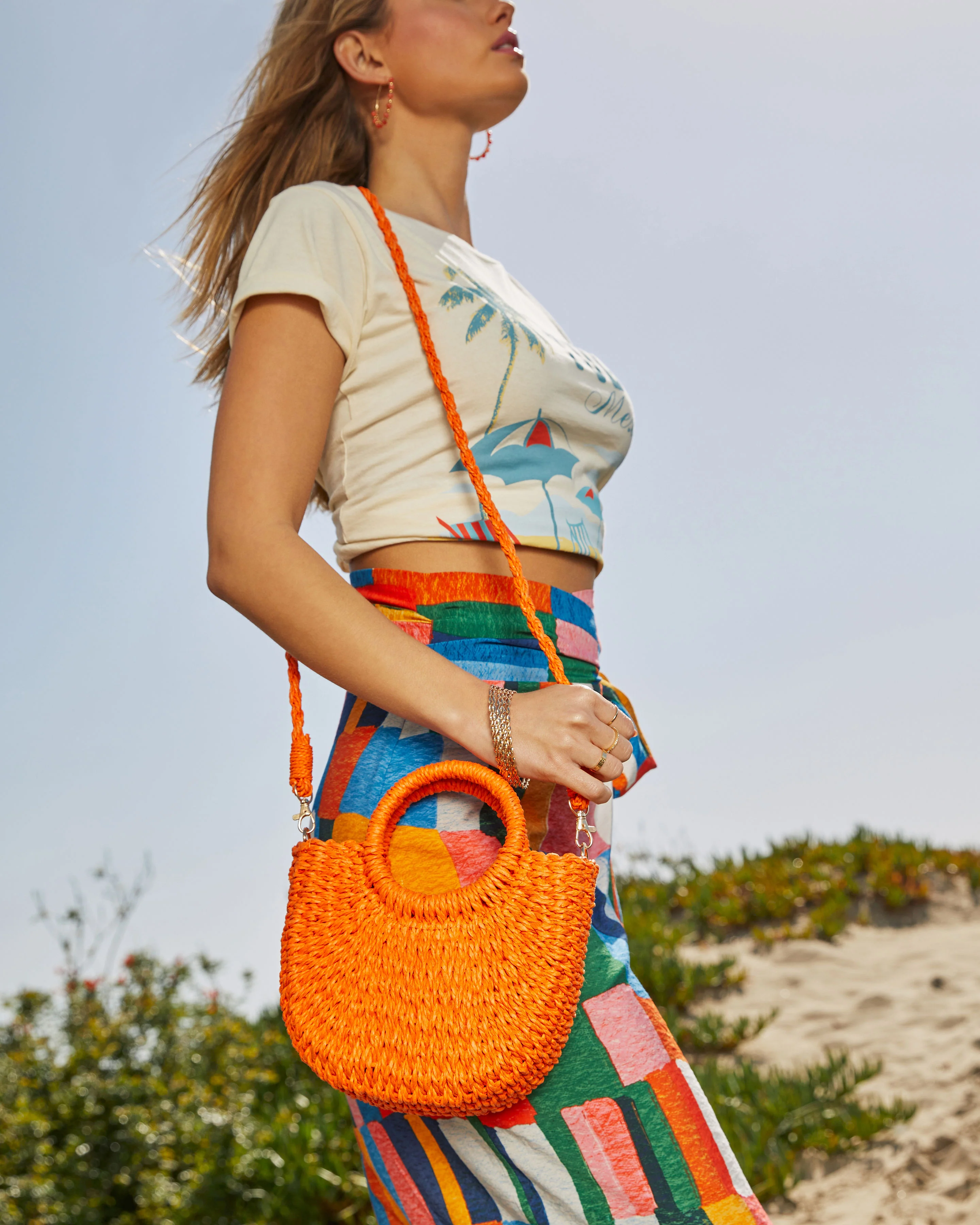 Valencia Small Rounded Straw Tote