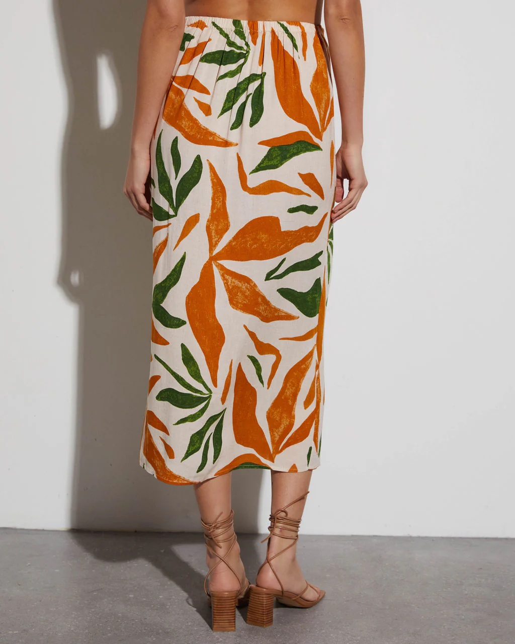 Rainforest Printed Wrap Midi Skirt
