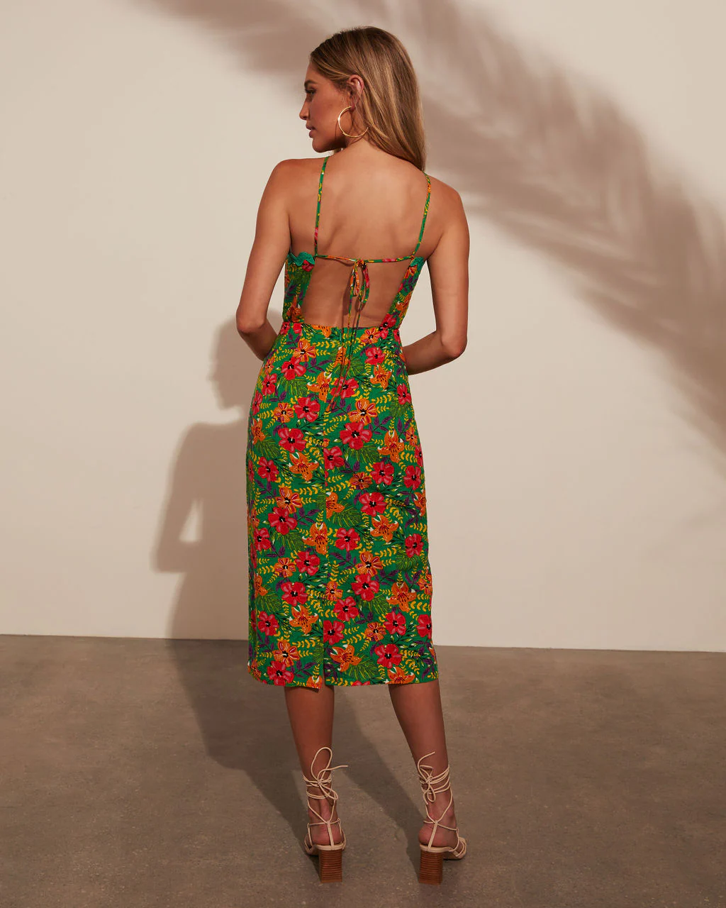 Freya Halter Floral Scallop Trim Midi Dress