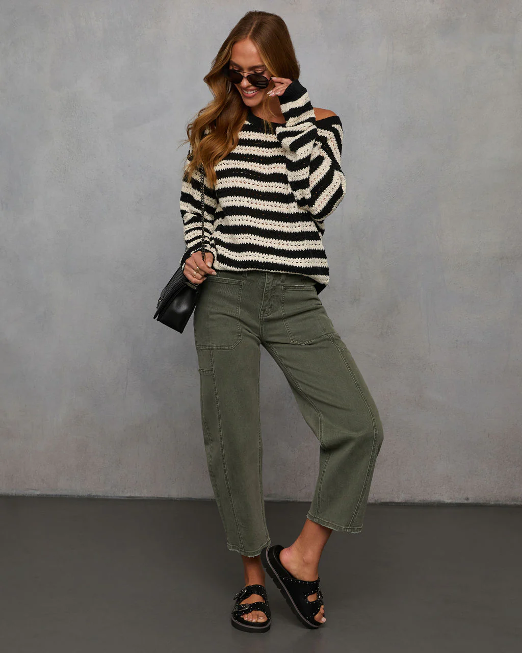 Junia Striped Crochet Sweater