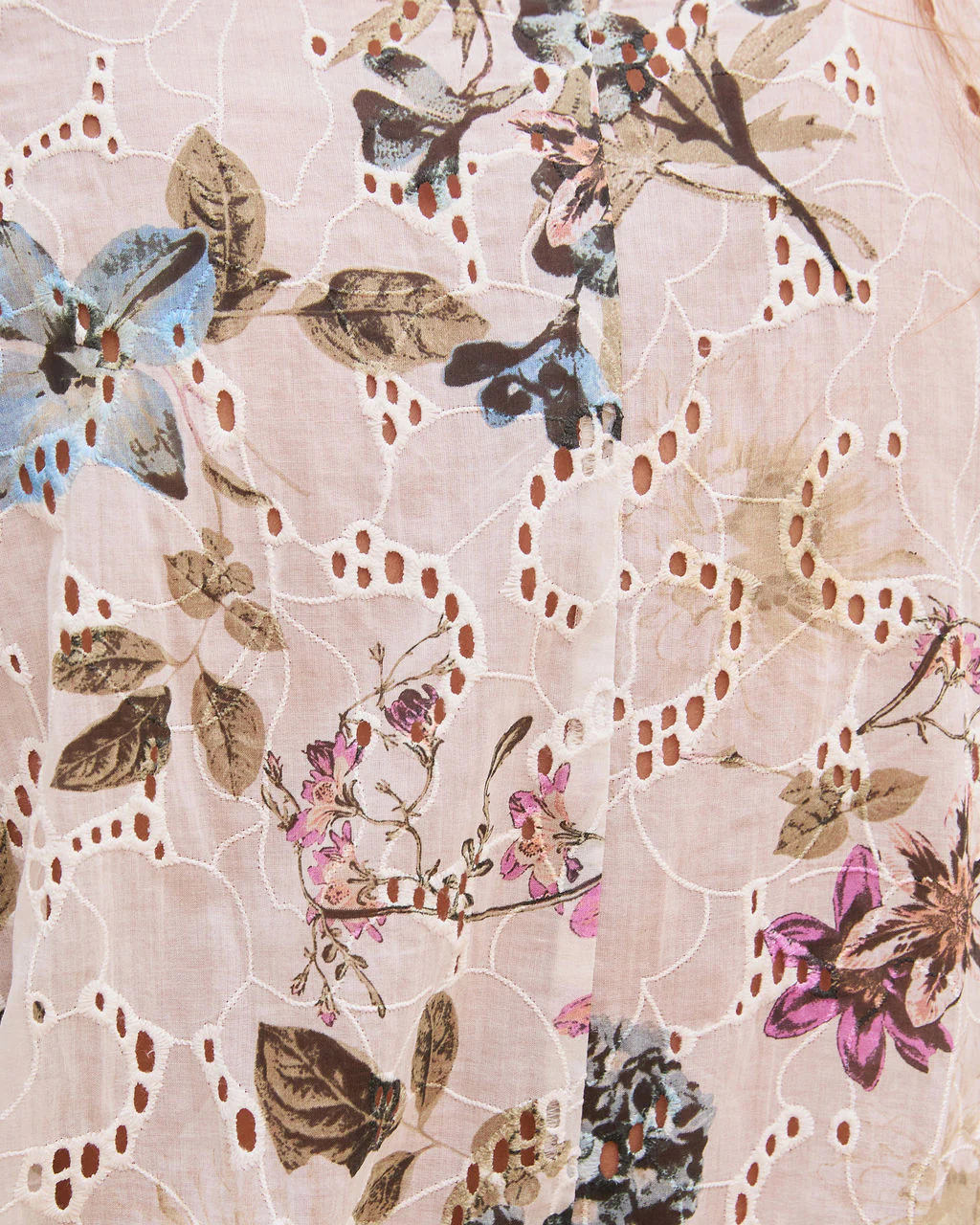 Spring Sky Floral Eyelet Belted Romper