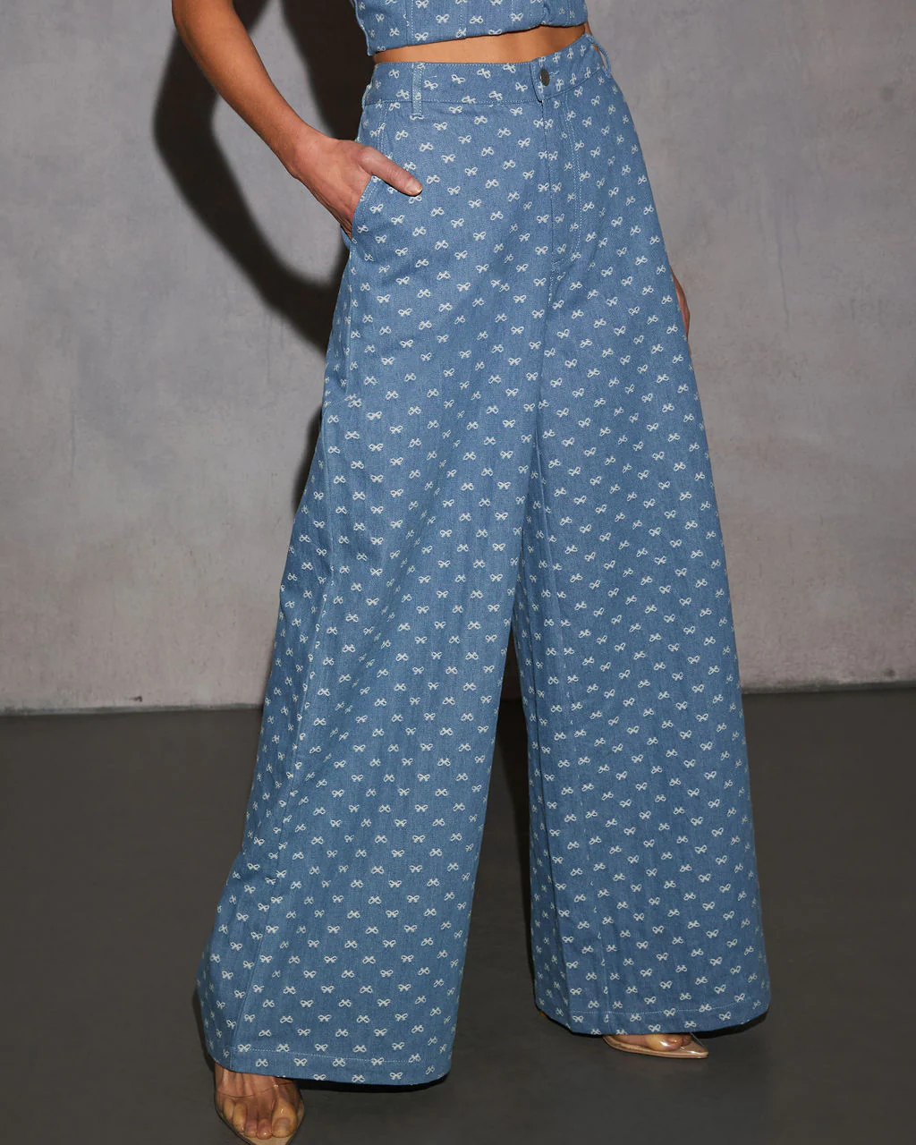 Tied In Love Bow Wide Leg Jeans