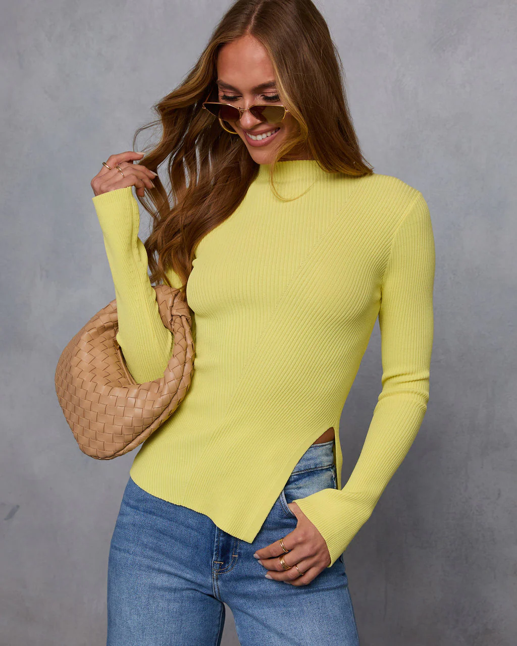 Reina Ribbed Mockneck Top