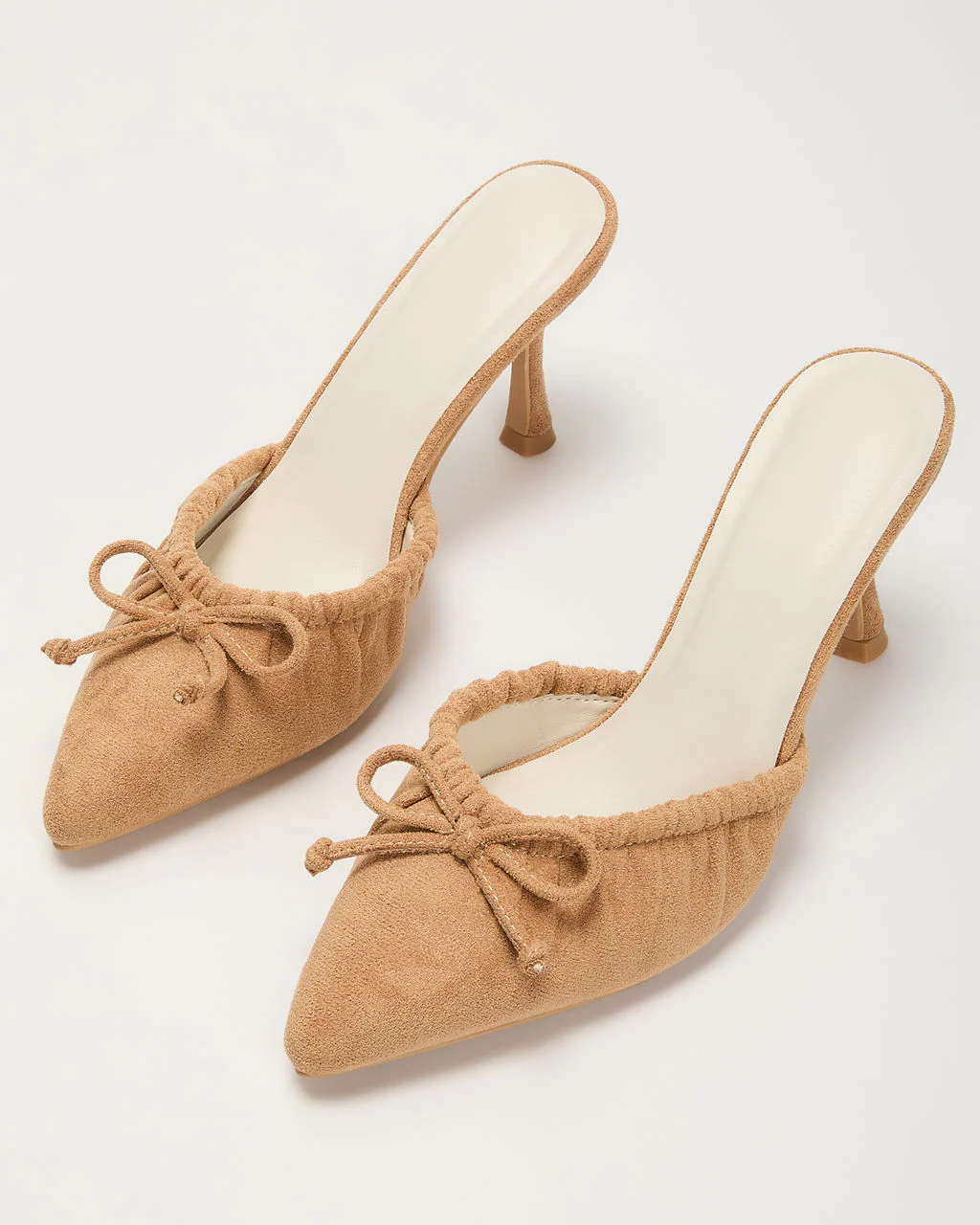 Laina Bow Ruched Heeled Mule